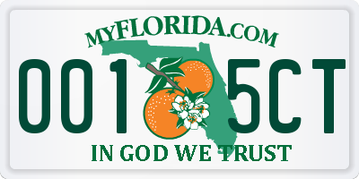 FL license plate 0015CT