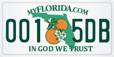 FL license plate 0015DB