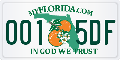 FL license plate 0015DF