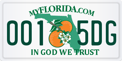 FL license plate 0015DG