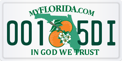 FL license plate 0015DI