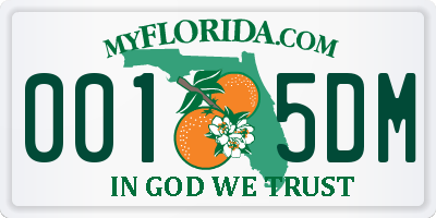 FL license plate 0015DM