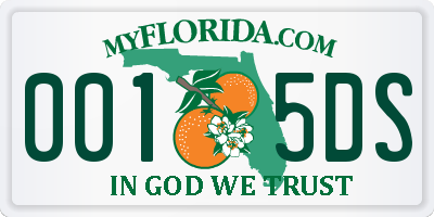 FL license plate 0015DS