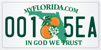FL license plate 0015EA