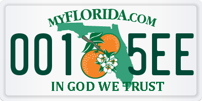 FL license plate 0015EE