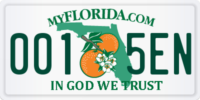 FL license plate 0015EN