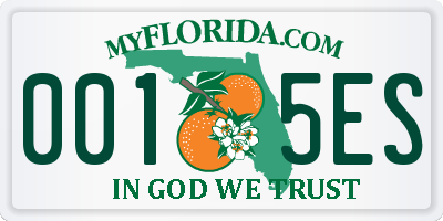 FL license plate 0015ES