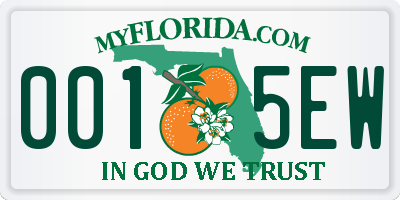 FL license plate 0015EW