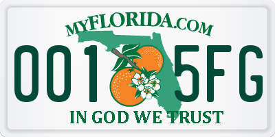 FL license plate 0015FG