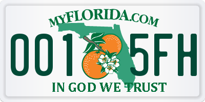 FL license plate 0015FH