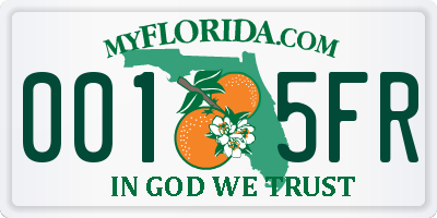 FL license plate 0015FR