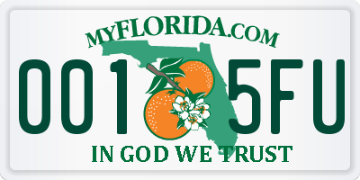 FL license plate 0015FU