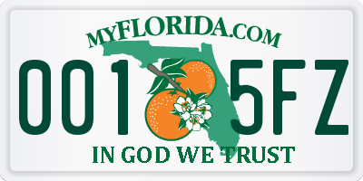 FL license plate 0015FZ
