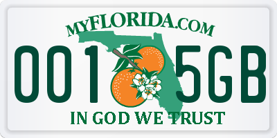 FL license plate 0015GB