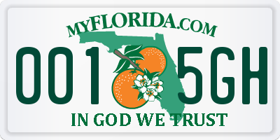 FL license plate 0015GH
