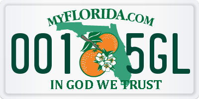 FL license plate 0015GL