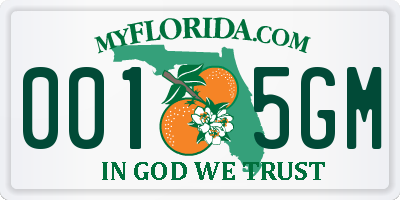 FL license plate 0015GM