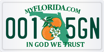 FL license plate 0015GN