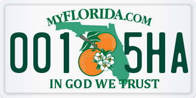 FL license plate 0015HA