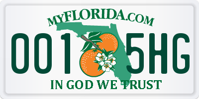 FL license plate 0015HG