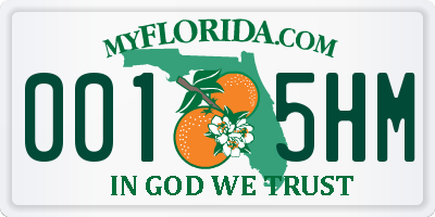 FL license plate 0015HM