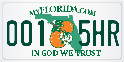 FL license plate 0015HR