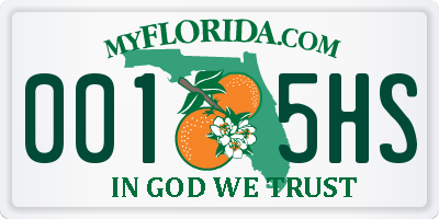 FL license plate 0015HS