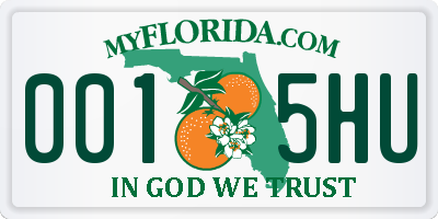FL license plate 0015HU