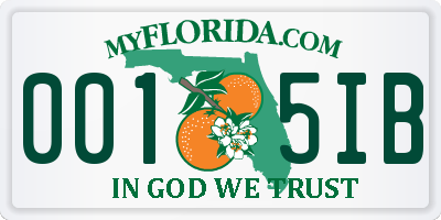 FL license plate 0015IB
