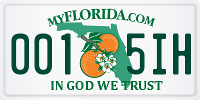 FL license plate 0015IH