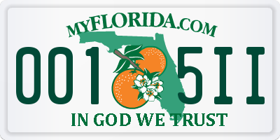 FL license plate 0015II