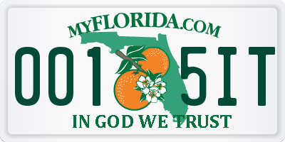 FL license plate 0015IT