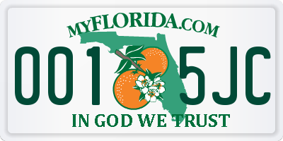 FL license plate 0015JC