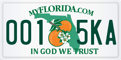 FL license plate 0015KA