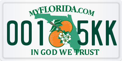 FL license plate 0015KK