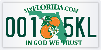 FL license plate 0015KL