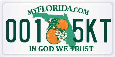 FL license plate 0015KT
