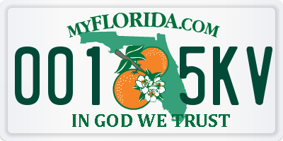 FL license plate 0015KV