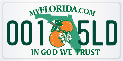 FL license plate 0015LD
