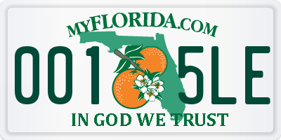 FL license plate 0015LE