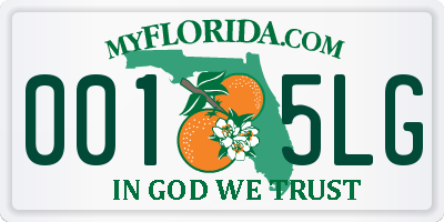 FL license plate 0015LG