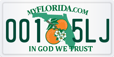 FL license plate 0015LJ