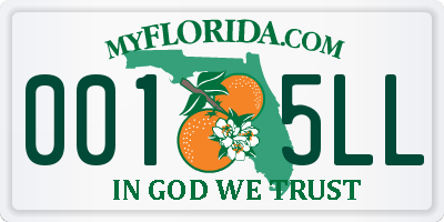 FL license plate 0015LL