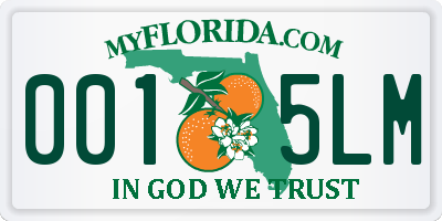 FL license plate 0015LM