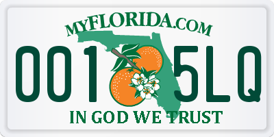 FL license plate 0015LQ