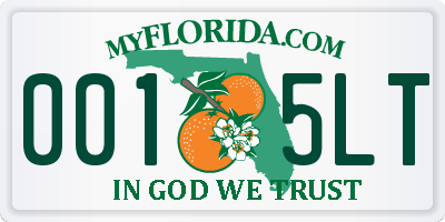 FL license plate 0015LT