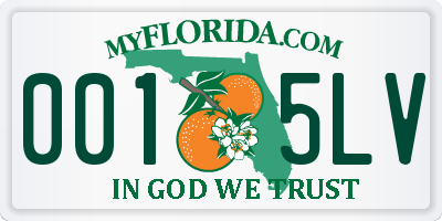 FL license plate 0015LV