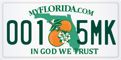 FL license plate 0015MK