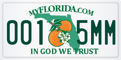 FL license plate 0015MM