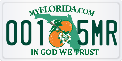 FL license plate 0015MR
